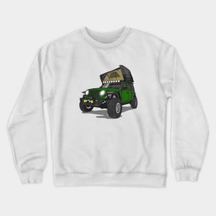 Jeep Wrangler Camp Time - Dark Green Crewneck Sweatshirt